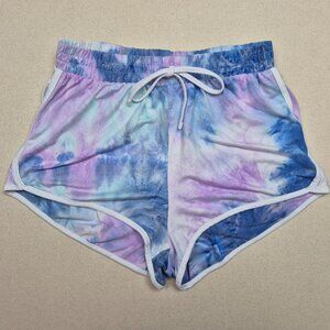 Justify Women's Tie Dye Blue/Pink/White Booty Shorts Sz L EXCELLENT CONDITION!!!